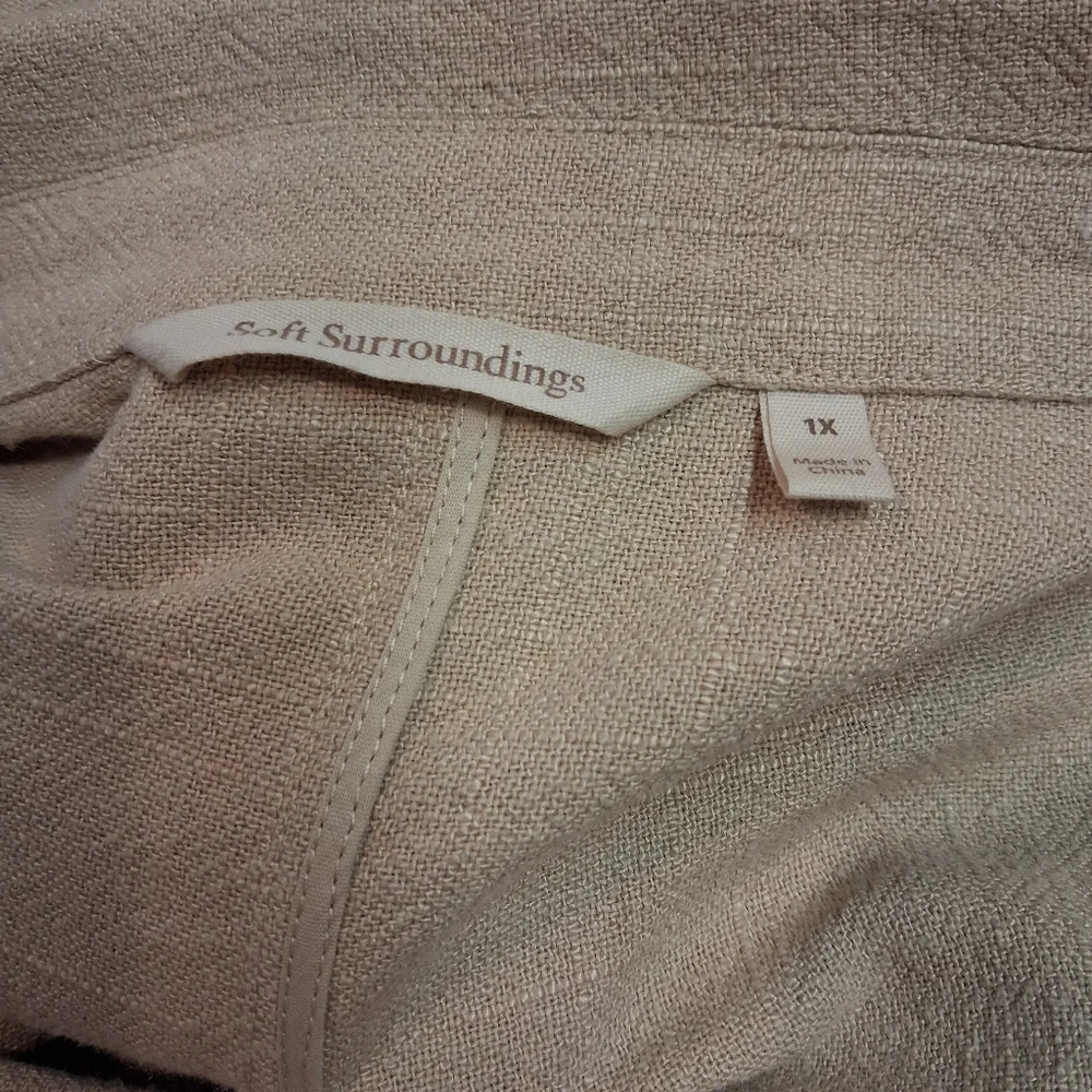 Soft Surroundings Long Open-Front Coat in Beige